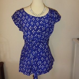 Anthro Silk Ruffle Blouse Sz 10